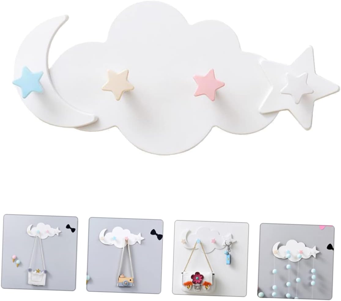2pcs Adhesive Cloud Moon Hooks for Home