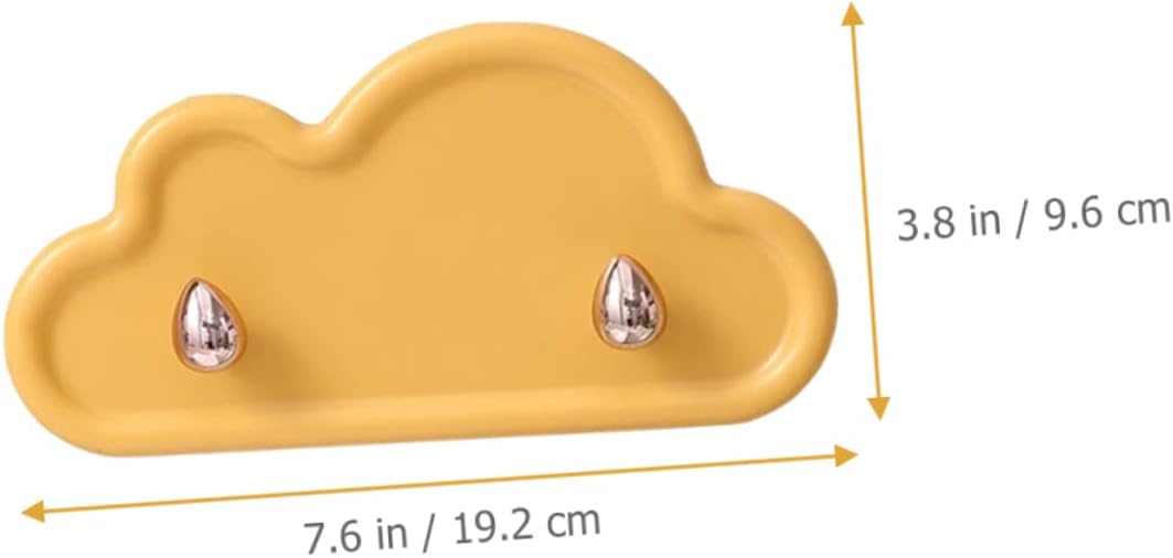 Homoyoyo 4pcs Cloud Shape Adhesive Wall Hooks Multipurpose Key Hangers
