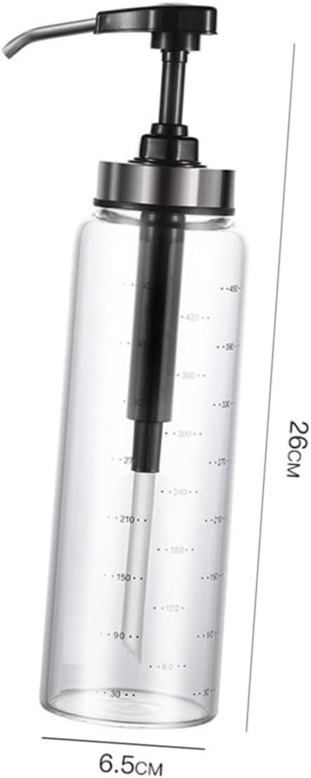 PRETYZOOM Reusable Honey Dispenser Pump Glass Bottle with Scales