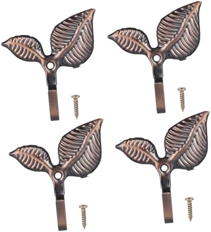 VALICLUD 4Set Vintage Leaf Wall Coat Hooks