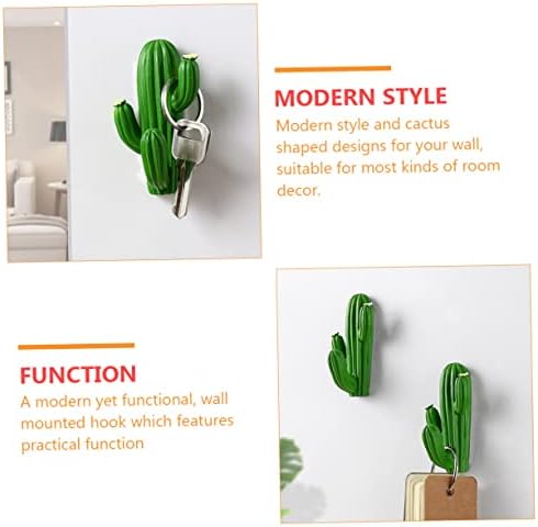 BESTonZON 2pcs Cactus Hook Resin Wall Storage Hooks
