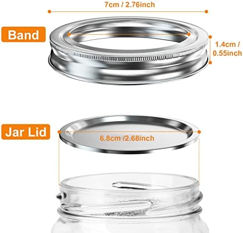 48Pcs Canning Rings and Lids Set for Mason Jars