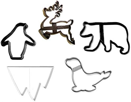 YNGLLC Polar Animals Cookie Cutters Set of 5 Made in USA