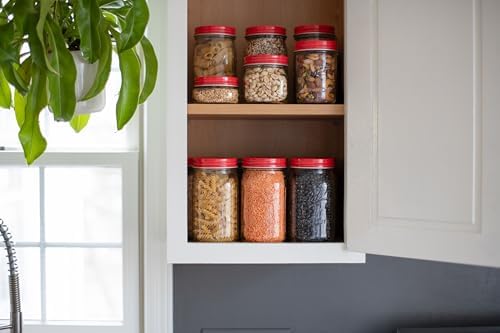 AllSpice Narrow Mouth Aluminum Mason Jar Lids 12-Pack Red 1