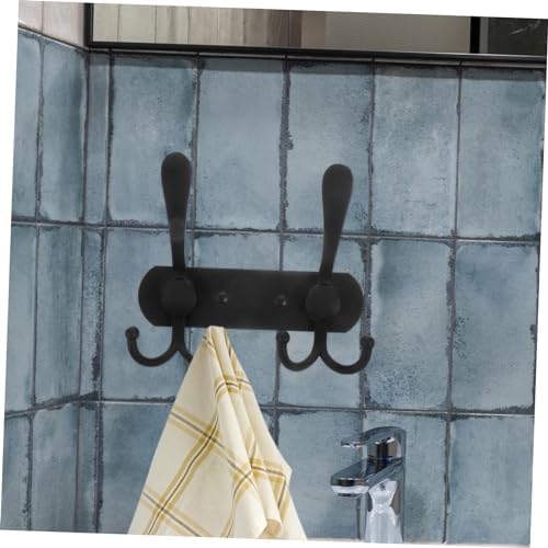 Holibanna 3-Piece Wall Hooks Black Towel Hooks Key Hangers
