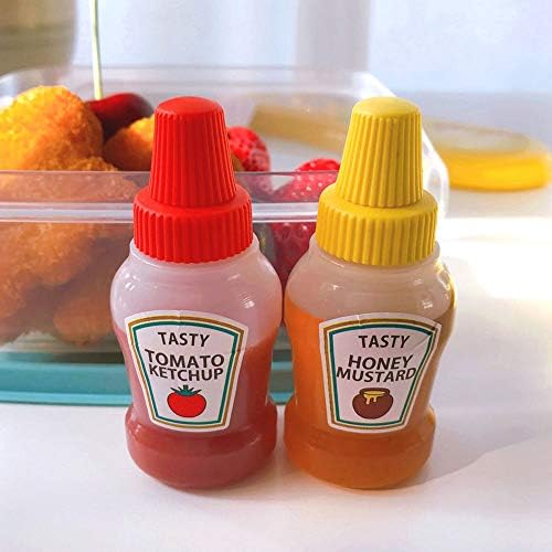 MAOXI 2Pcs 25ML Mini Ketchup Bottles Leakproof Squeeze