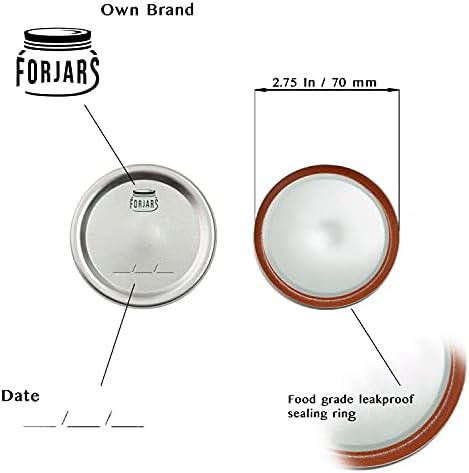 FORJARS Canning Lids and Rings 96 Pcs48 Sets