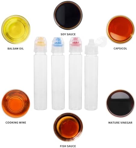 OUNONA 4pcs2 Mini Squeeze Condiment Bottles 1