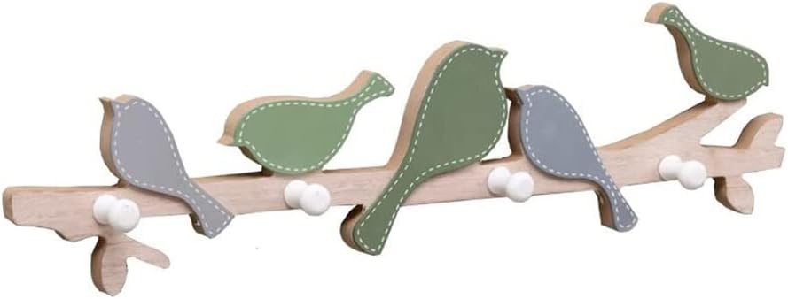 NEWCIX Wall-Mounted Childrens Coat Rack with Hooks