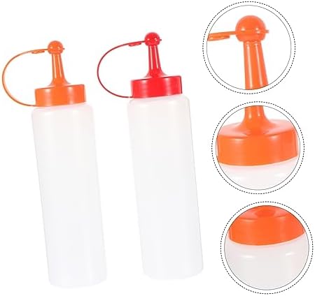 2PCS Salad Dressing Squeeze Bottles with Lids