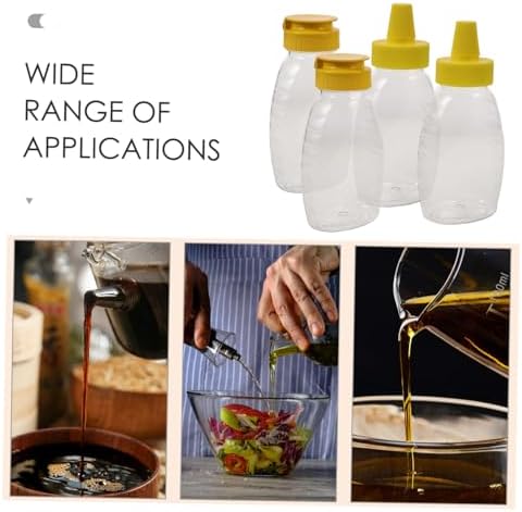 Garneck 4pcs PET Squeeze Condiment Bottles