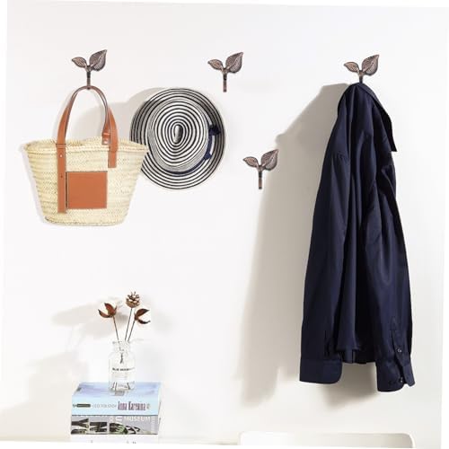VALICLUD 4Set Vintage Leaf Wall Coat Hooks