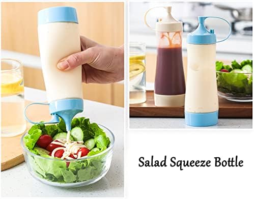 Qiuhome 12 oz Clear Condiment Squeeze Bottles 6 Pack