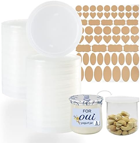 gocola Oui Yogurt Jar Lids 28 Pack Clear Plastic