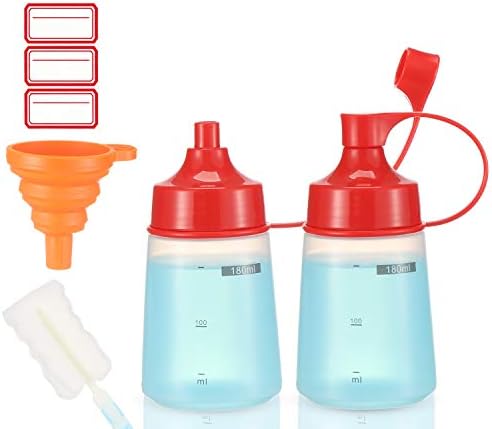 Ondiomn Condiment Squeeze Bottles 2 Pack BPA Free