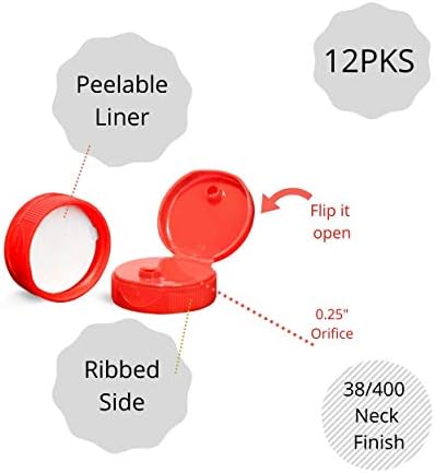 kelkaa 38mm 400 Thread Condiment Squeeze Bottle Caps Pack of 12