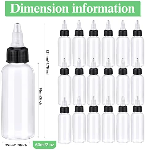 48 Pack Round Squeeze Bottles with Twist Caps