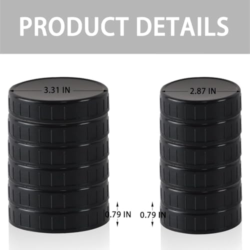 Tixill 20 Pcs Plastic Mason Jar Lids with Silicone Rings 1