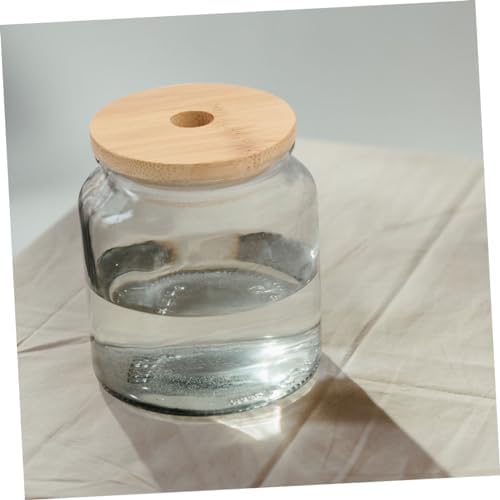 MAGICLULU 4PCs Wood Mason Jar Lids with Straw Hole