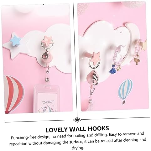 HOOTNEE 2pcs Moon Star Wall Hooks for Clothes and Key Holders