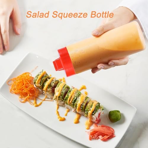 CATPAN 3PCS 8oz Plastic Squeeze Bottles for Sauces