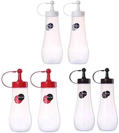 Kasuki Plastic Condiment Squeeze Bottles with Funnel and Marker