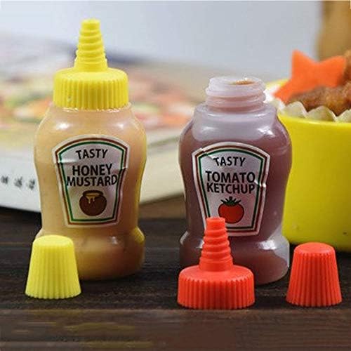 MAOXI 2Pcs 25ML Mini Ketchup Bottles Leakproof Squeeze