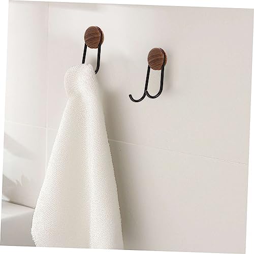 Happyyami Heavy Duty Self-Adhesive Coat Hook with Walnut Grain Design