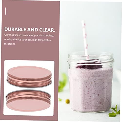 Garneck 12pcs Wide Mouth Mason Jar Lids in Rose Gold