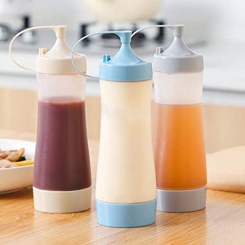 Qiuhome 12 oz Clear Condiment Squeeze Bottles 6 Pack