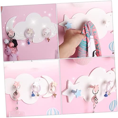 HOOTNEE 2pcs Moon Star Wall Hooks for Clothes and Key Holders