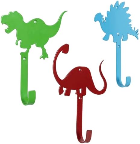 MyGift Fun Dino Coat Hooks 3 Piece Set