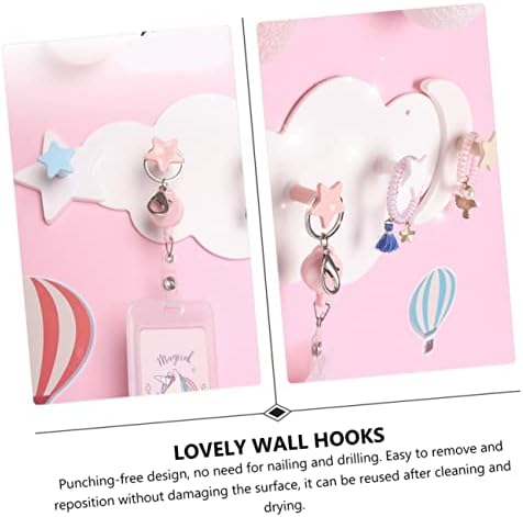 2Pcs Star Moon Wall Hooks for Smooth Surfaces