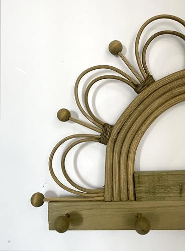 YISSEN Rattan Wall Hooks Entryway Shelf Organizer