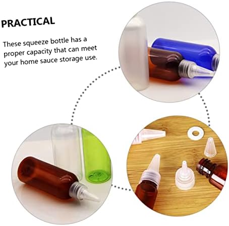 10pcs Sauce Squeeze Bottles with Lids for Ketchup Salad Dressing and Condiments