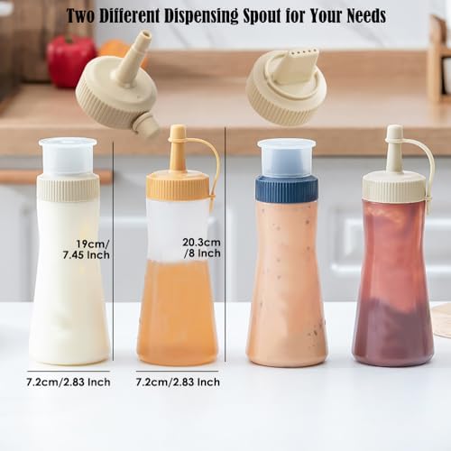 TINMIX 12 OZ Condiment Bottles Set of 3 5 Holes Spout Design