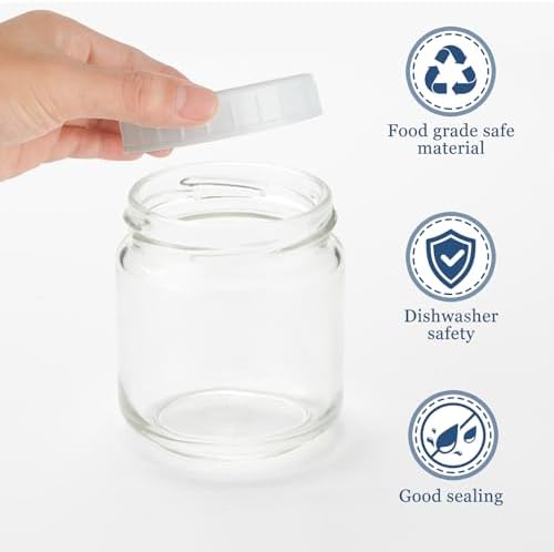 48Pcs White Plastic Canning Lids for Mason Jars 1