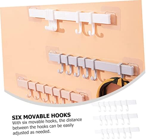 LIFKOME 3Pcs Sticky Hook Rack for Kitchen and Bathroom