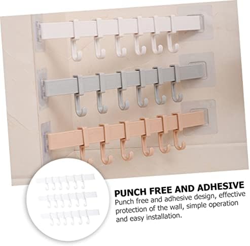 LIFKOME 3Pcs Sticky Hook Rack for Kitchen and Bathroom