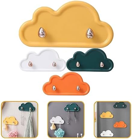 HOMSFOU Adhesive Cloud Key Hooks 4 Pack