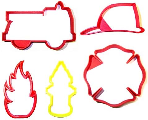 FIREFIGHTER COOKIE CUTTERS SET OF 5 USA MADE