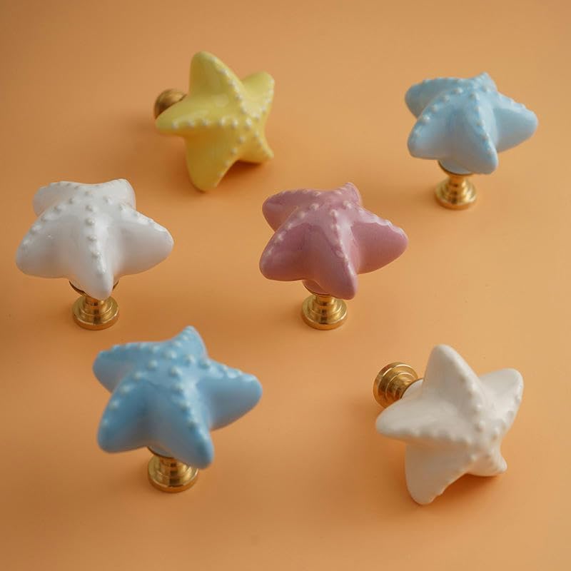 Yellow Starfish Wall Mounted Coat Hook 2 Pack