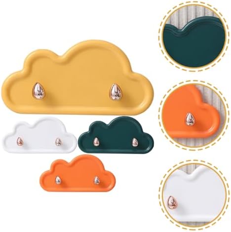 HOMSFOU Adhesive Cloud Key Hooks 4 Pack