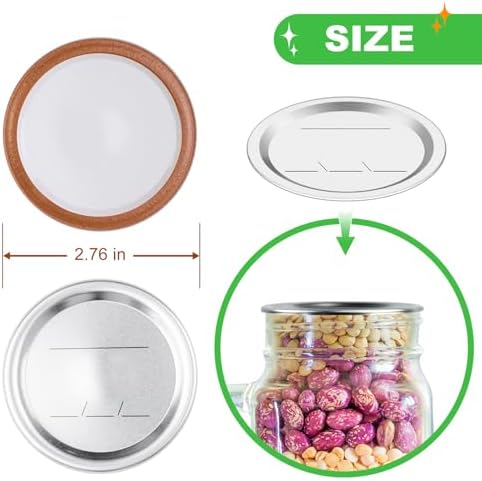 100 Pcs Canning Lids with Food Grade Silicone Seal