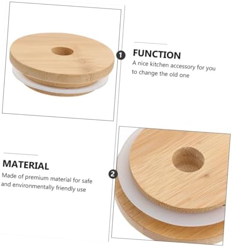 4pcs Mason Jar Lids with Straw Hole Reusable