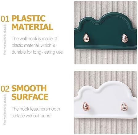 HOMSFOU Adhesive Cloud Key Hooks 4 Pack