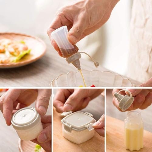 4pcs Mini Plastic Sauce Seasoning Box with Lid