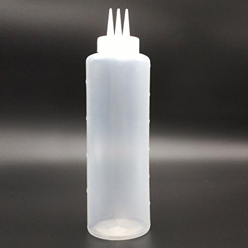 SUPIA 3 Hole Condiment Squeeze Bottles 14oz White