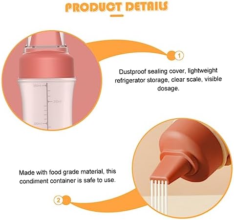 PRETYZOOM 5-Hole Squeeze Ketchup Bottle 350ml Red with Lid 1