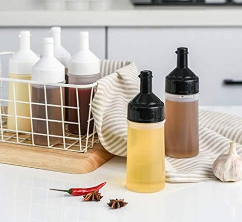 4 Pack 250ml Plastic Squeeze Bottles for Condiments